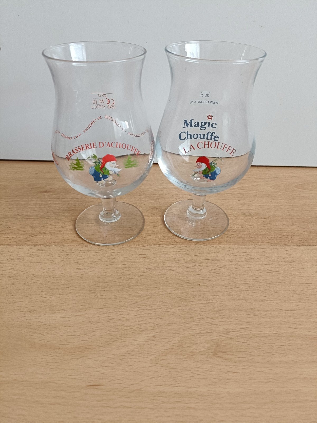2 La Chouffe glazen 25cl, Ophalen of Verzenden, Zo goed als nieuw, Glas of Glazen, Overige merken