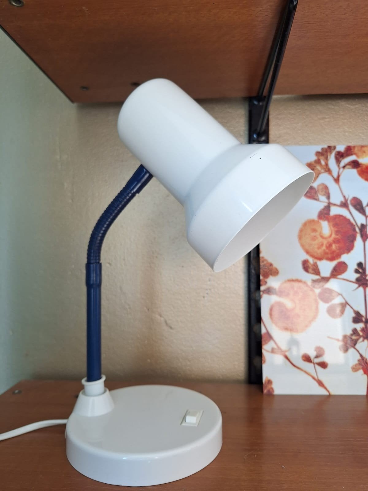 Philips Massive art bureaulampje wit met blauw, Ophalen of Verzenden, Zo goed als nieuw, Retro, Minder dan 50 cm