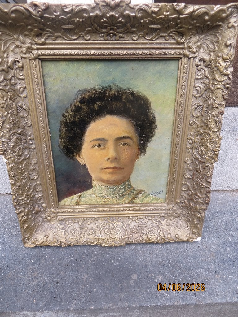Prachtig portret schilderij van een Dame Sign. J.ZWART, Antiek en Kunst, Kunst | Schilderijen | Klassiek, Ophalen of Verzenden