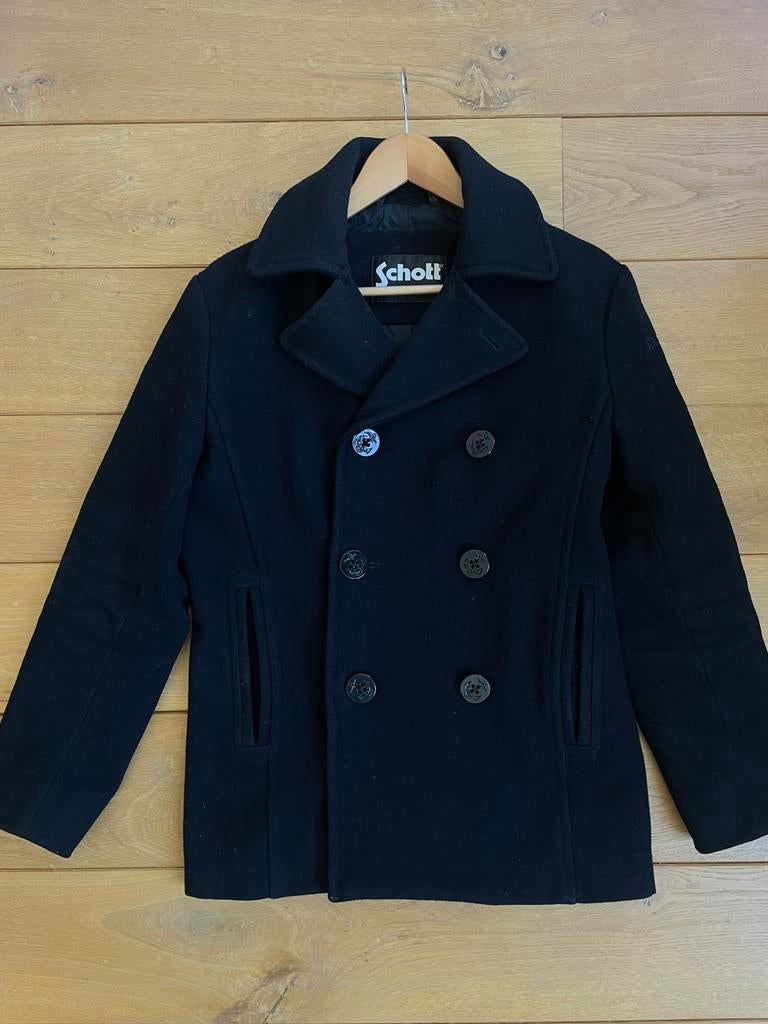 Mooie tijdloze Schott NYC peacoat / reefer jacket / jas - M, Ophalen of Verzenden, Zo goed als nieuw, Maat 48/50 (M), Blauw