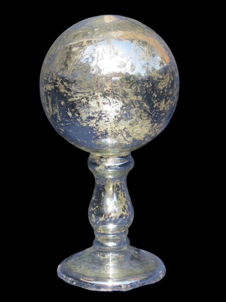 Vintage dikke porteperruque in verre chromee glas 24cm., Ophalen