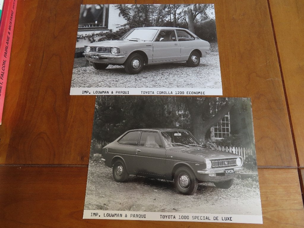 2 persfoto's Toyota 1000 Special, Toyota Corolla 1200, Toyota, Ophalen of Verzenden, Zo goed als nieuw, Toyota