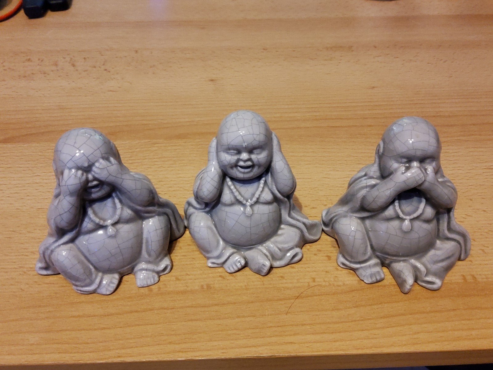 Boeddha set - Horen, Zien, Zwijgen beeldjes, Ophalen of Verzenden, Gebruikt