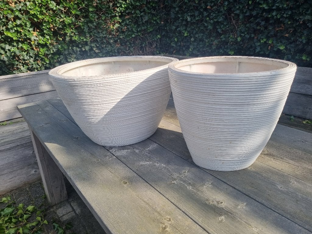 2 Witte kunststof plantenbakken IKEA, Ophalen, Kunststof, Gebruikt, Minder dan 30 cm