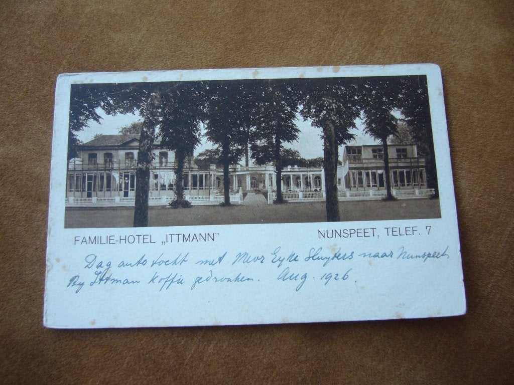 NUNSPEET  =  FAMILIE HOTEL ITTMANN, Verzenden, 1920 tot 1940, Ongelopen, Gelderland