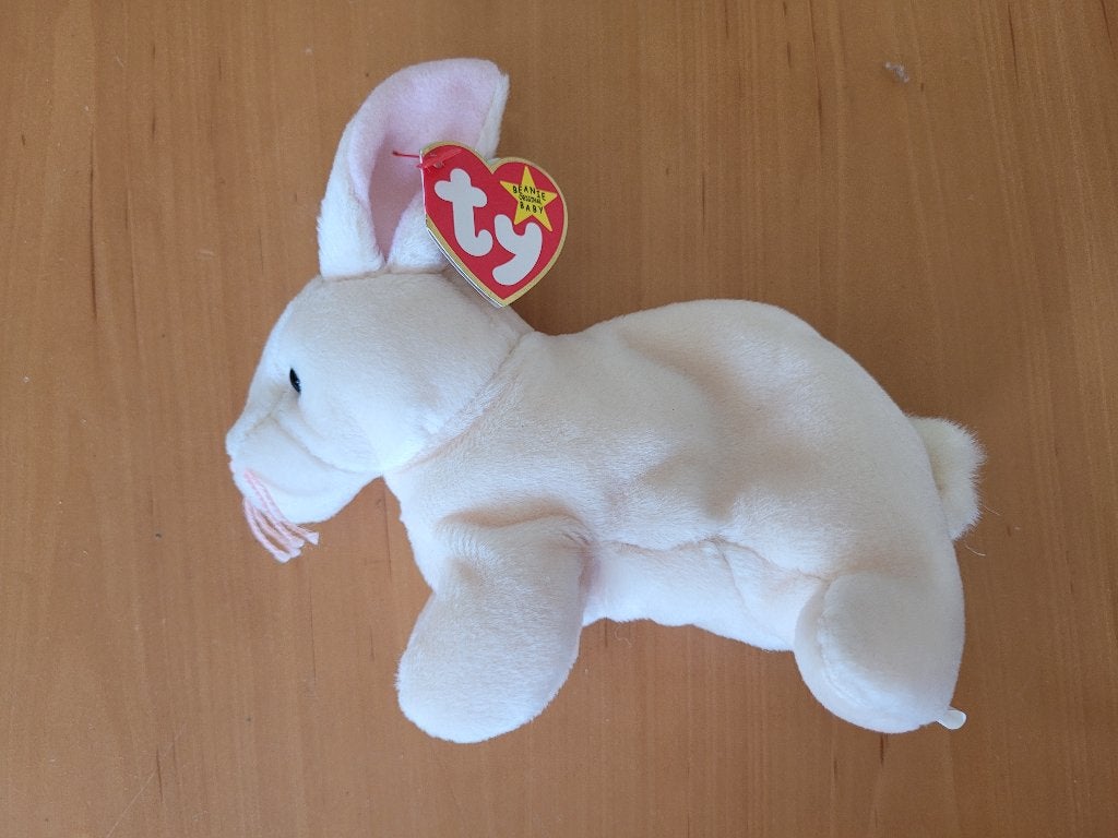 Ty Beanie Baby Konijn Nibbler, Kinderen en Baby's, Ophalen of Verzenden, Zo goed als nieuw, Konijn