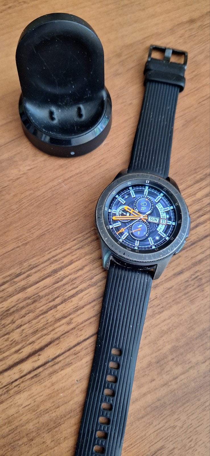 Samsung Galaxy Watch SM-R810 Zwart 42mm met gebruikerssporen, Gebruikt, Zwart, Ophalen of Verzenden, Samsung galaxy watch