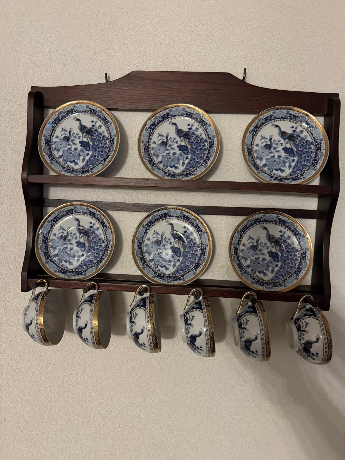 Japans theeservies met lithophane geisha en pauwendecor, Antiek en Kunst, Antiek | Servies compleet, Ophalen