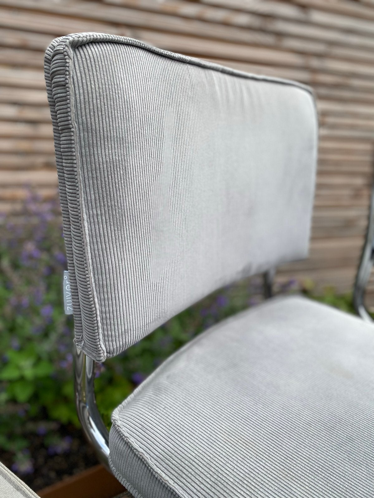 4 Zuiver Ridge Rib stoelen - grijs, Ophalen, Gebruikt, Vier, Stof