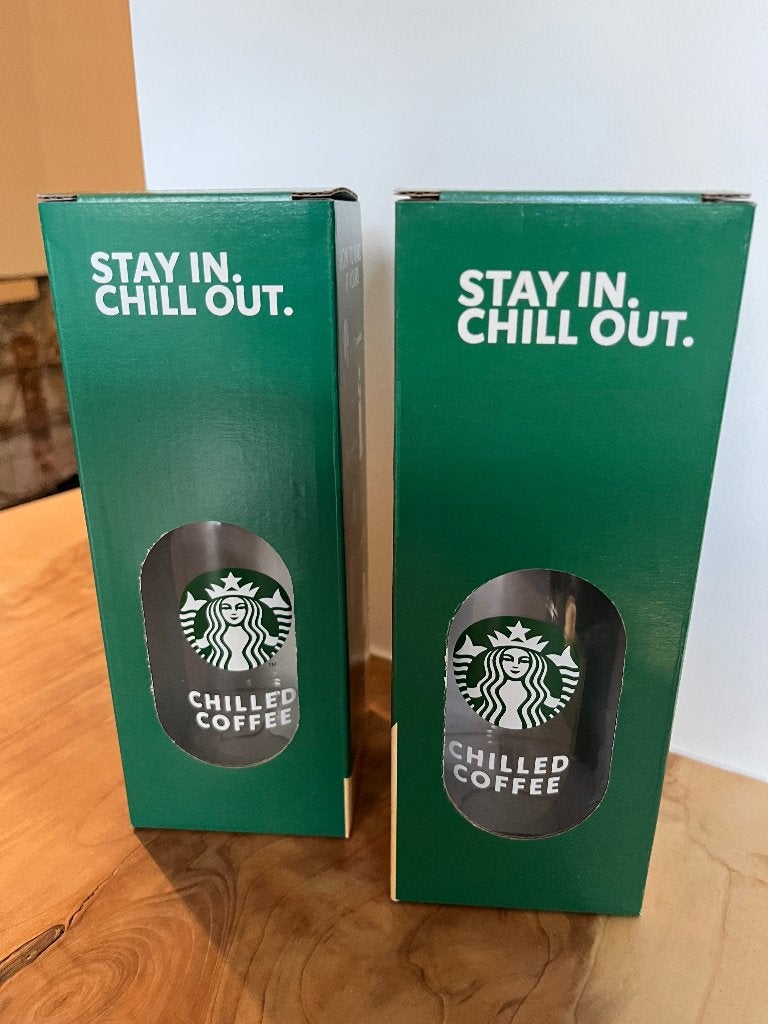 2 Starbucks beker van glass nieuw, Glas of Glazen, Nieuw, Ophalen of Verzenden, Glas