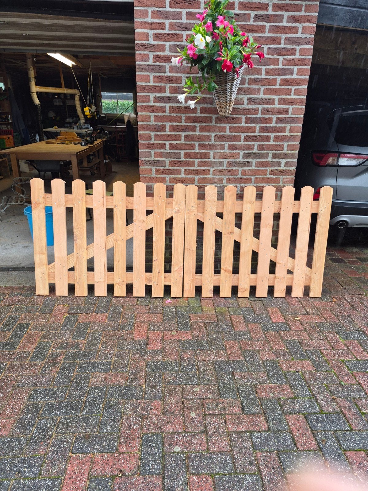 Mooi houten tuinhekje met poort, Tuin en Terras, Met poort, Ophalen of Verzenden, Zo goed als nieuw, Tuinhek