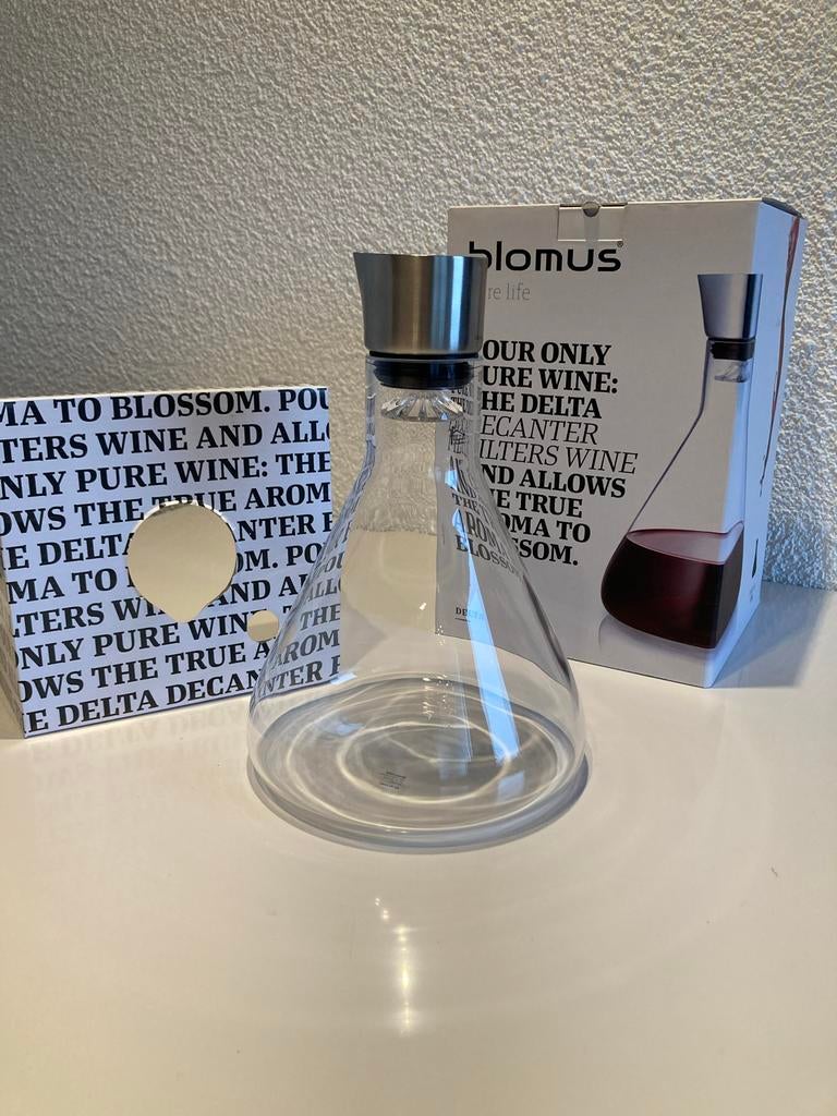 Decanteer karaf Blomus Delta, Ophalen of Verzenden, Nieuw, Rond, Glas