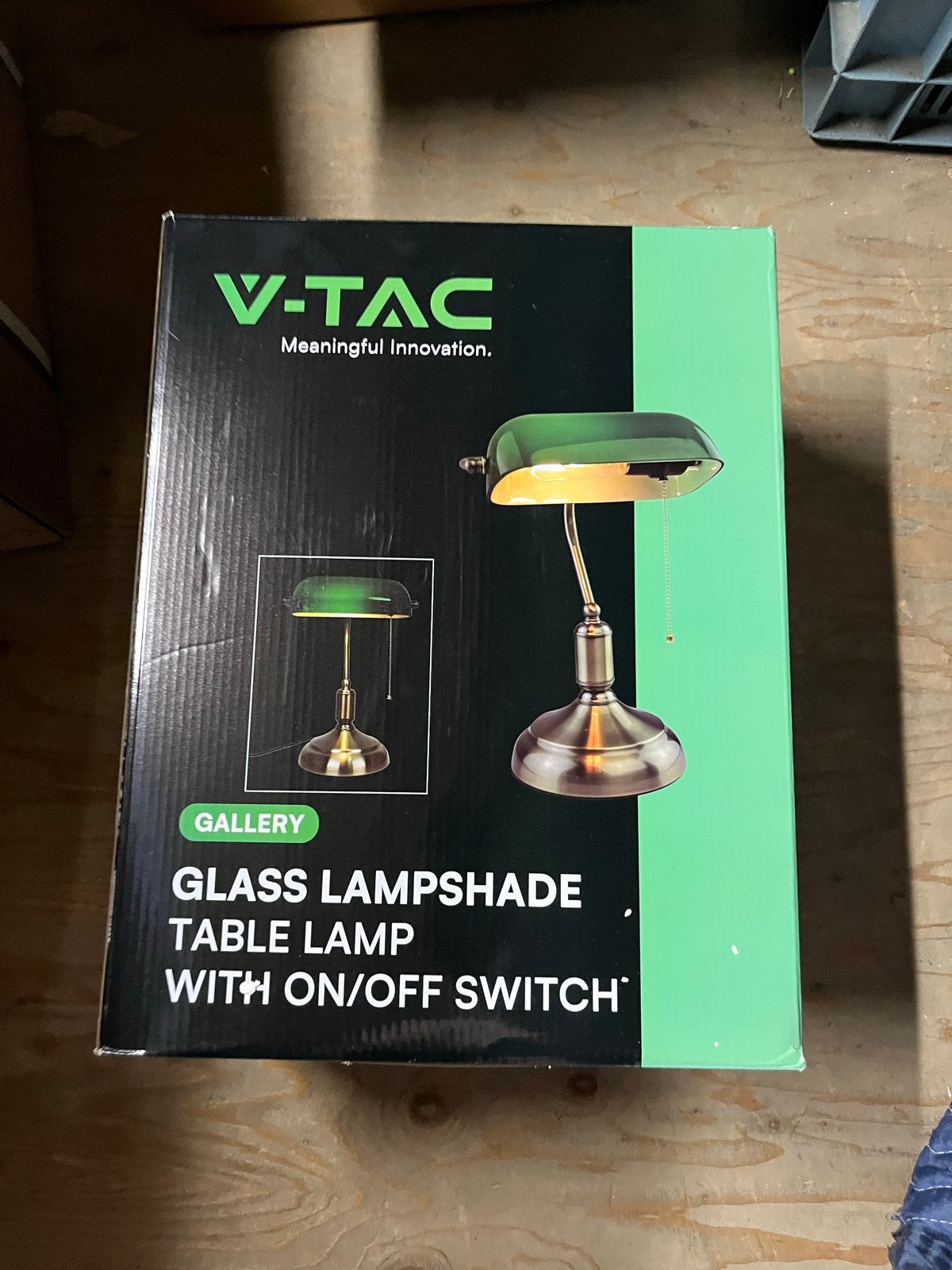 V-TAC Bankierslamp met Groene Glazen Kap en Aan/Uit Schakela, Ophalen, Met schakelaar, Overige merken, Groen