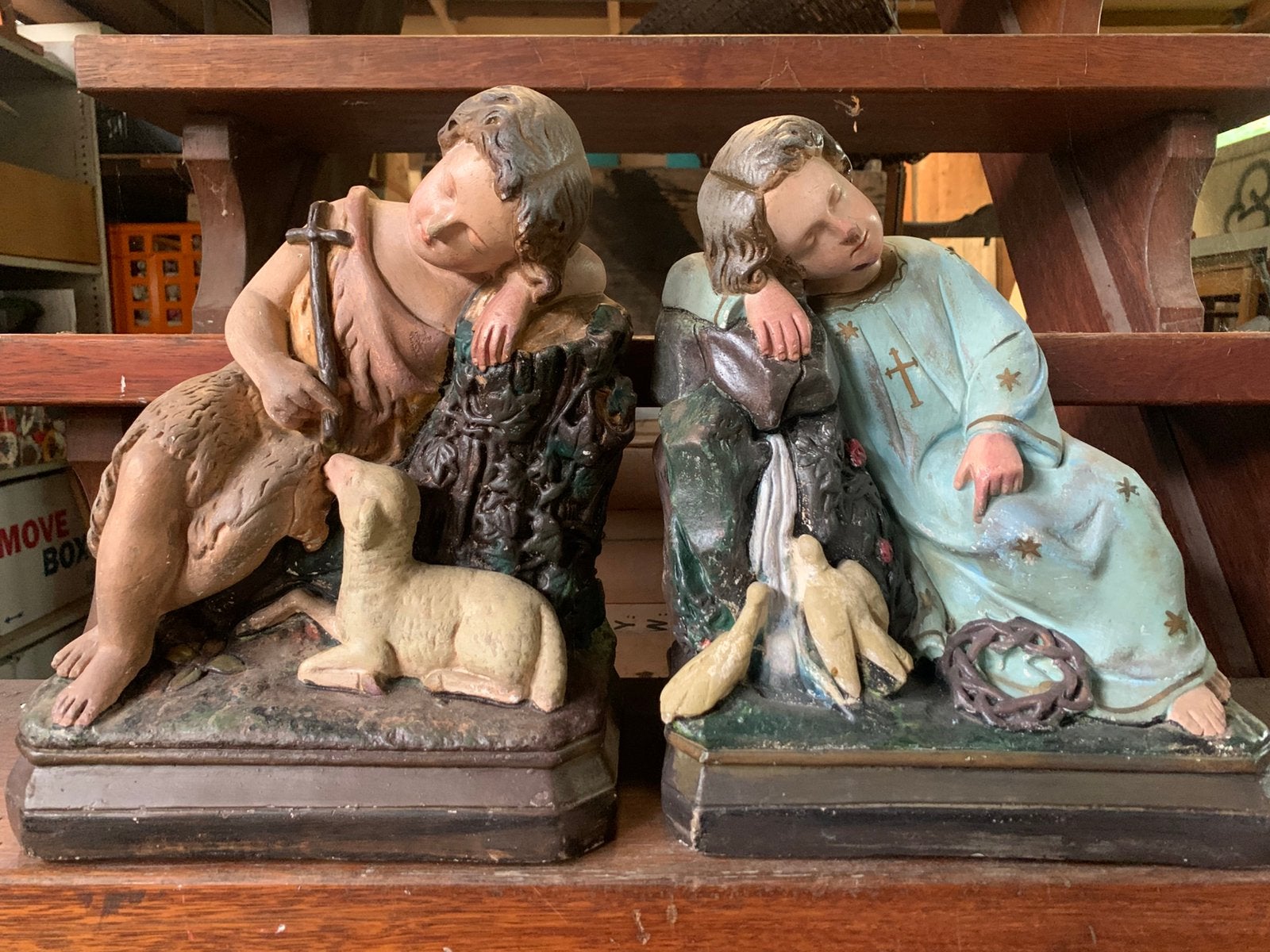 Kindje Jezus en St. Janneke/ gips, Ophalen of Verzenden