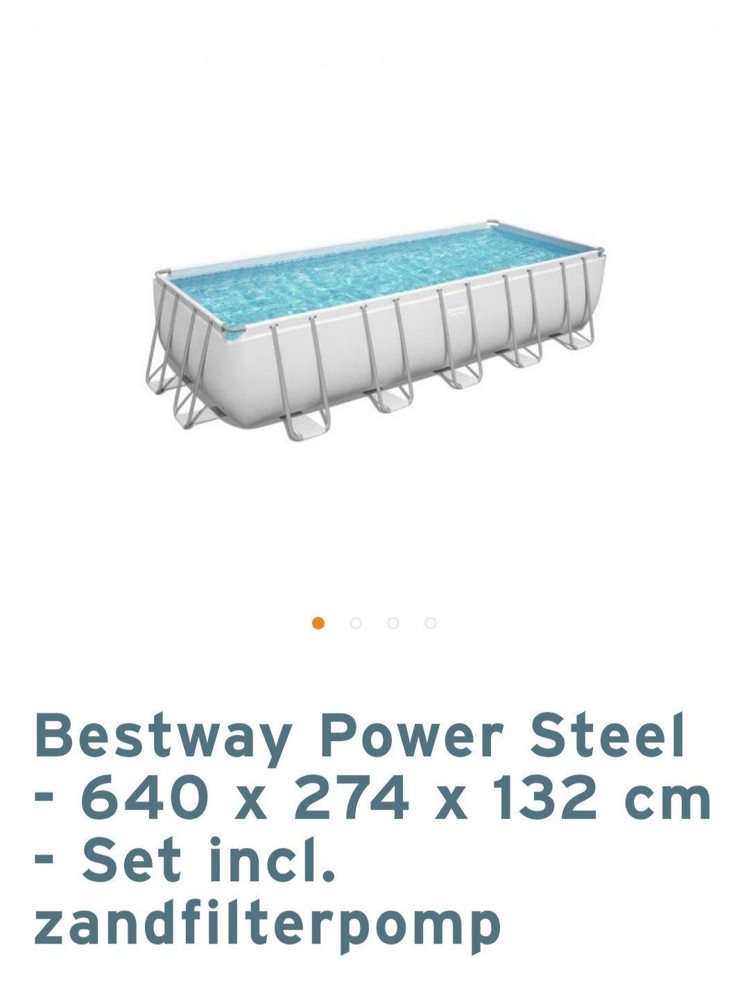 Bestway Power Steel Zwembad 640x274x132 cm met toebehoren, Tuin en Terras, Zwembaden, Gebruikt, 200 tot 300 cm, Rechthoekig, Ophalen