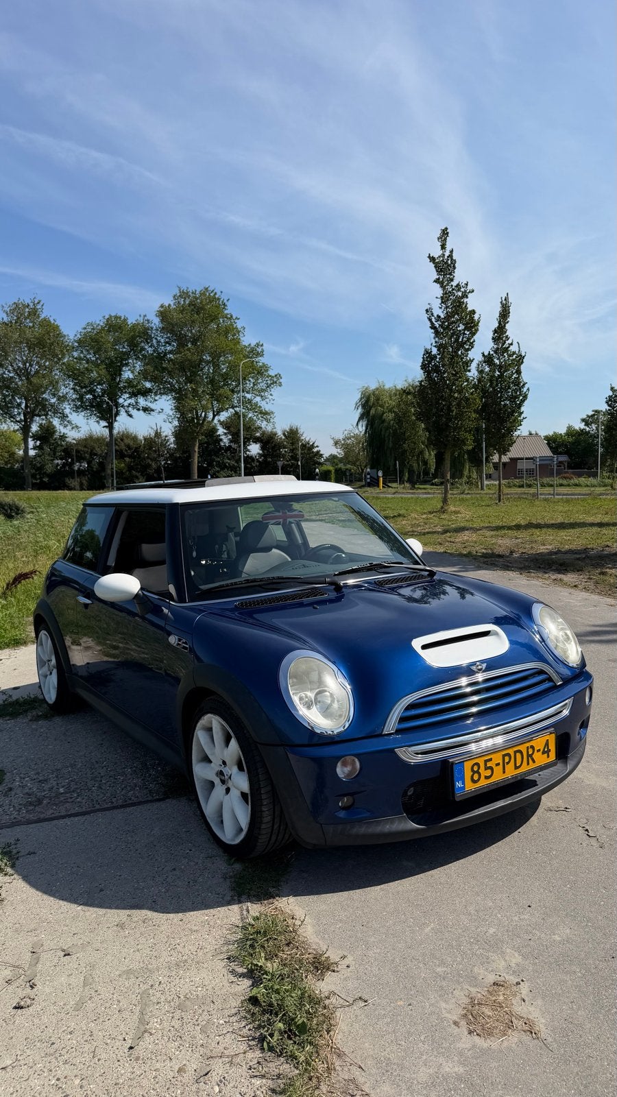 Mini 1.6 16V Cooper S R53 2003 Blauw, Auto's, Voorwielaandrijving, Zwart, 4 cilinders, Leder en Stof