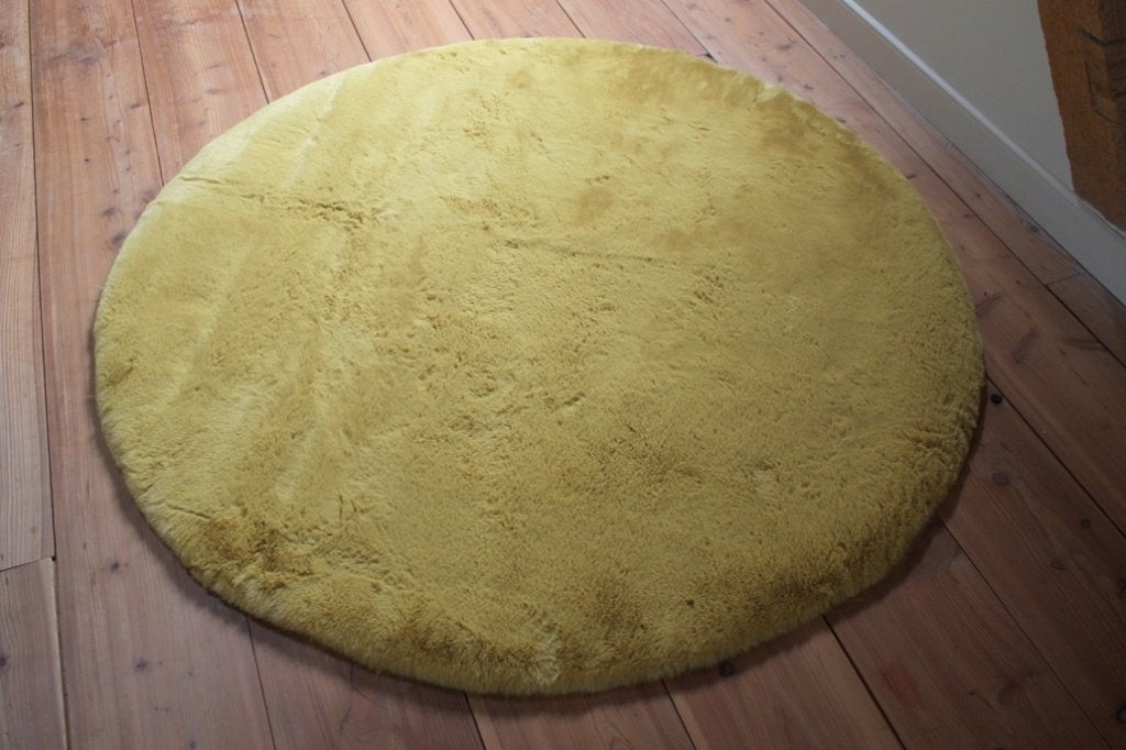 Heerlijk zacht rond vloerkleed Comfy Ø160 / Ø100 okergeel