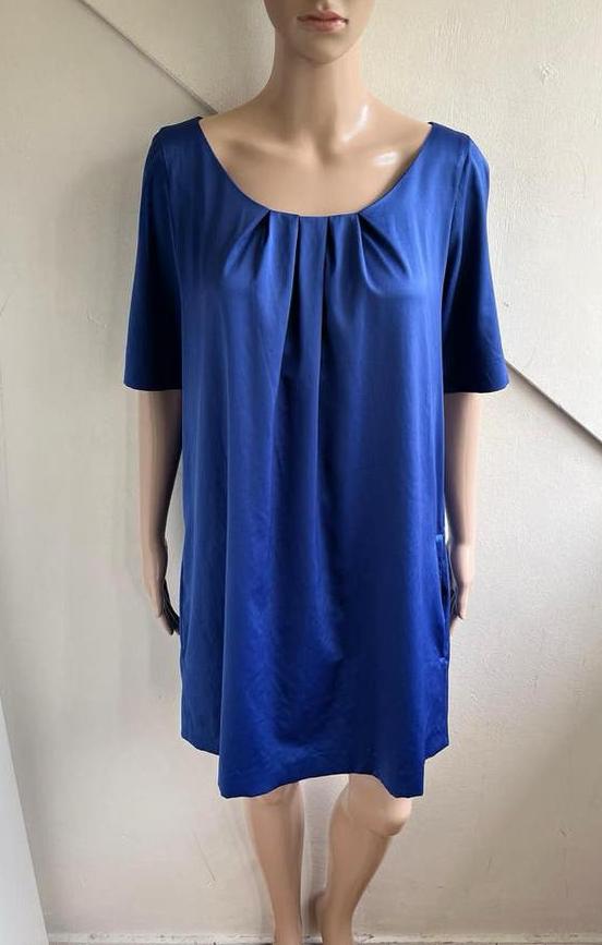 Woman By Earn jurk blauw maat 40 met zakken licht glanzend, Maat 38/40 (M), Blauw, Woman by Earn, Ophalen of Verzenden