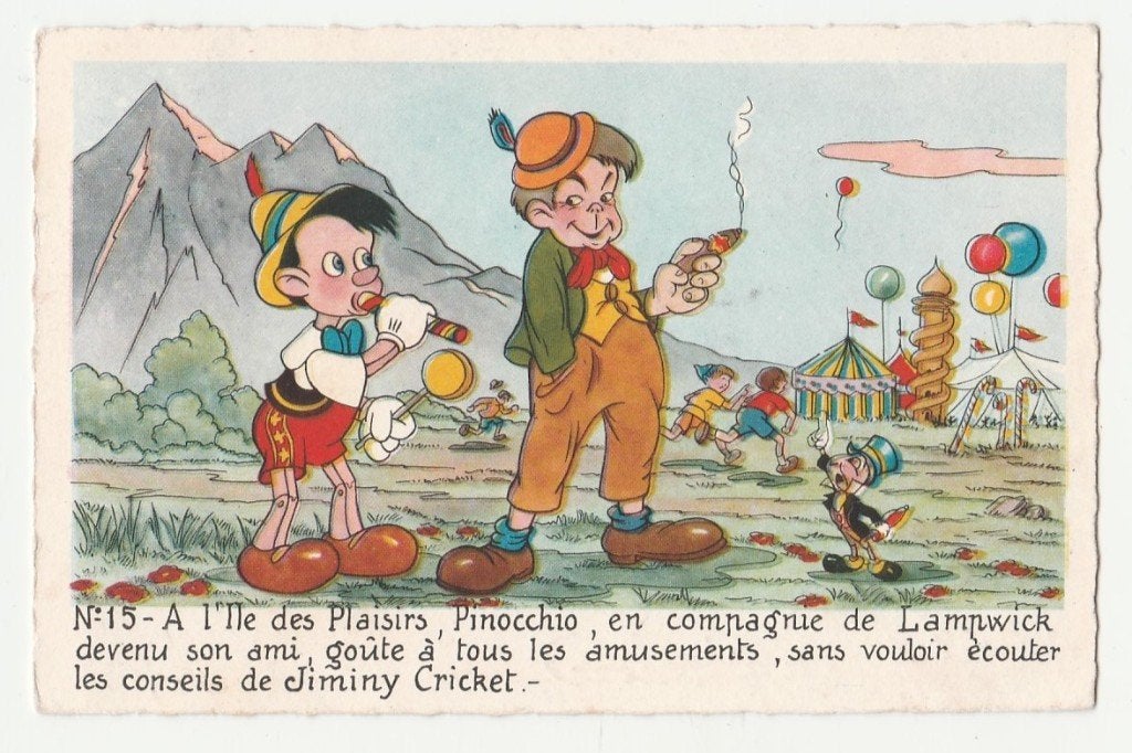 Disney.  1945.  Pinokkio., Verzenden, 1940 tot 1960, Gelopen, Overige thema's