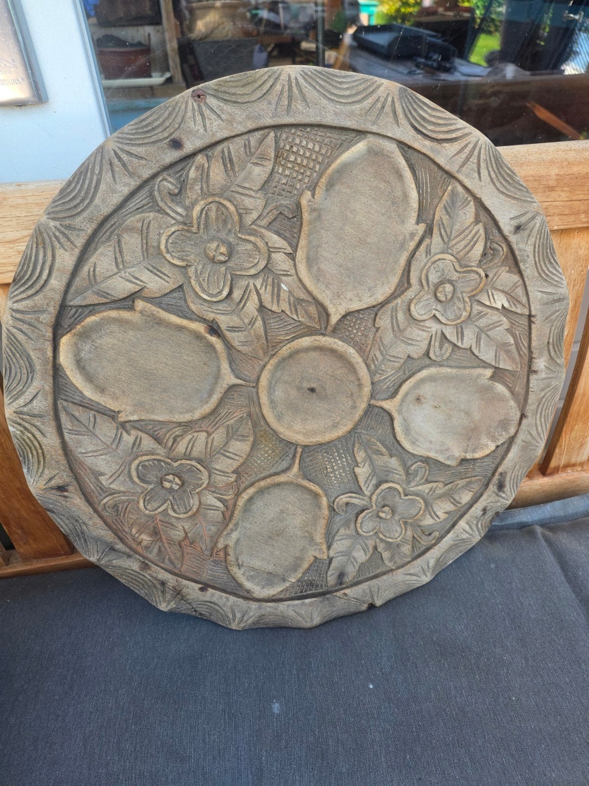 Landelijke oud houten paneel/wanddecoratie, Ophalen, Rond, Hout