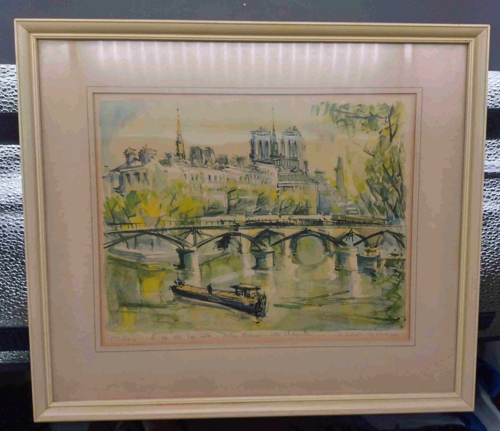 Marius Girard – Vintage kunstprent Parijs L'île de la Cité, Ophalen of Verzenden, Ingelijst, Stads- / dorpsgezicht, Papier