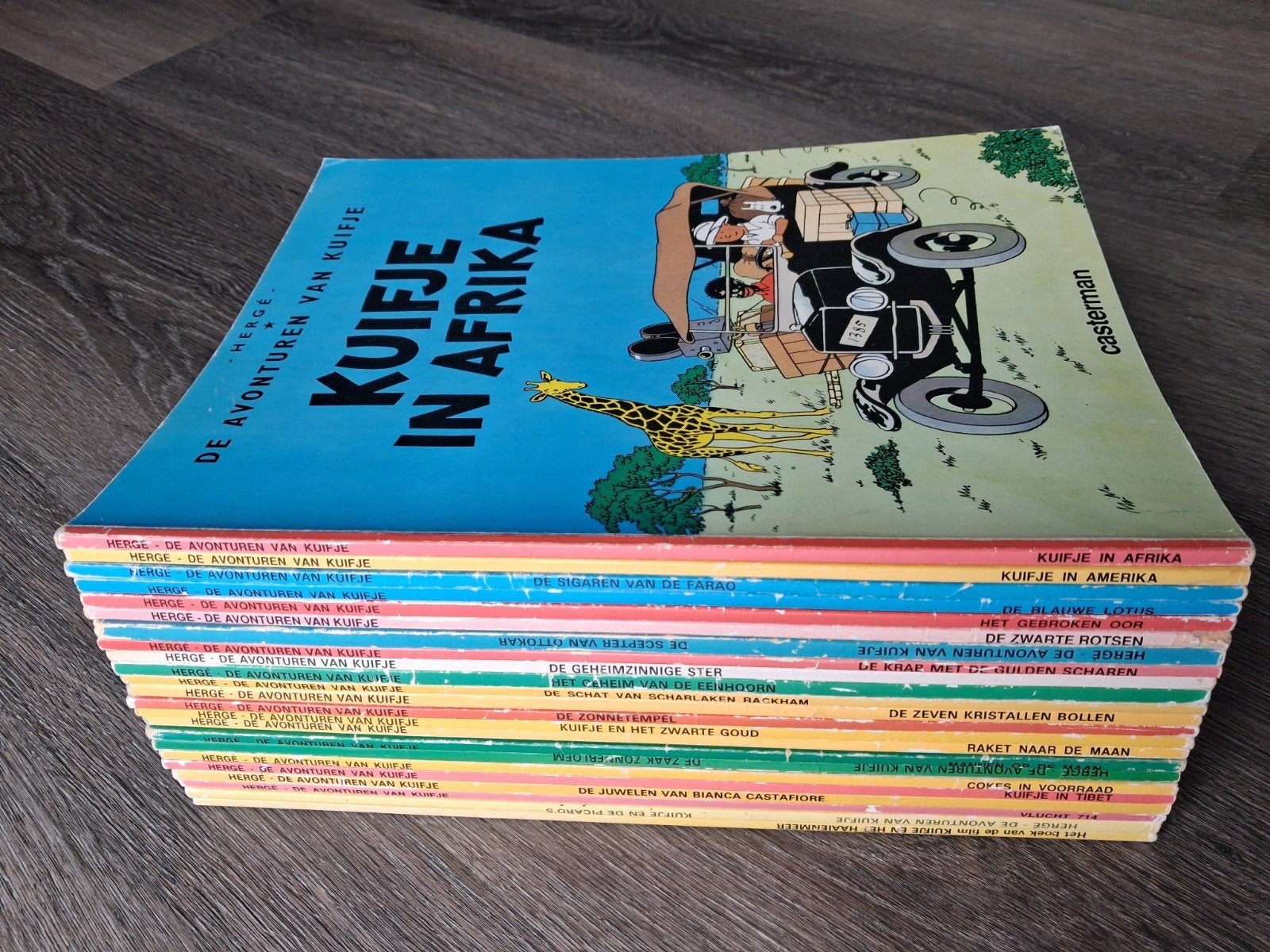 Kuifje Dl 1 t/m 22 compleet + Kuifje en het Haaienmeer, Complete serie of reeks, Ophalen of Verzenden, Gelezen, Hergé ,Casterman