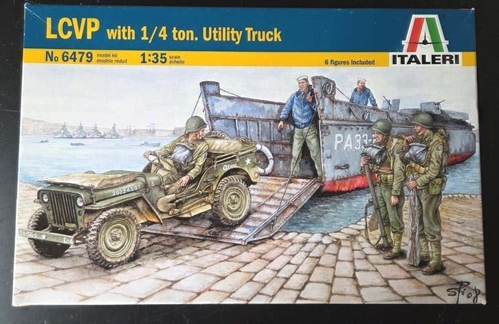 Italeri LCVP with 1/4 ton. Utility Truck 1:35, Italeri, 1:32 tot 1:50, Ophalen of Verzenden, Zo goed als nieuw