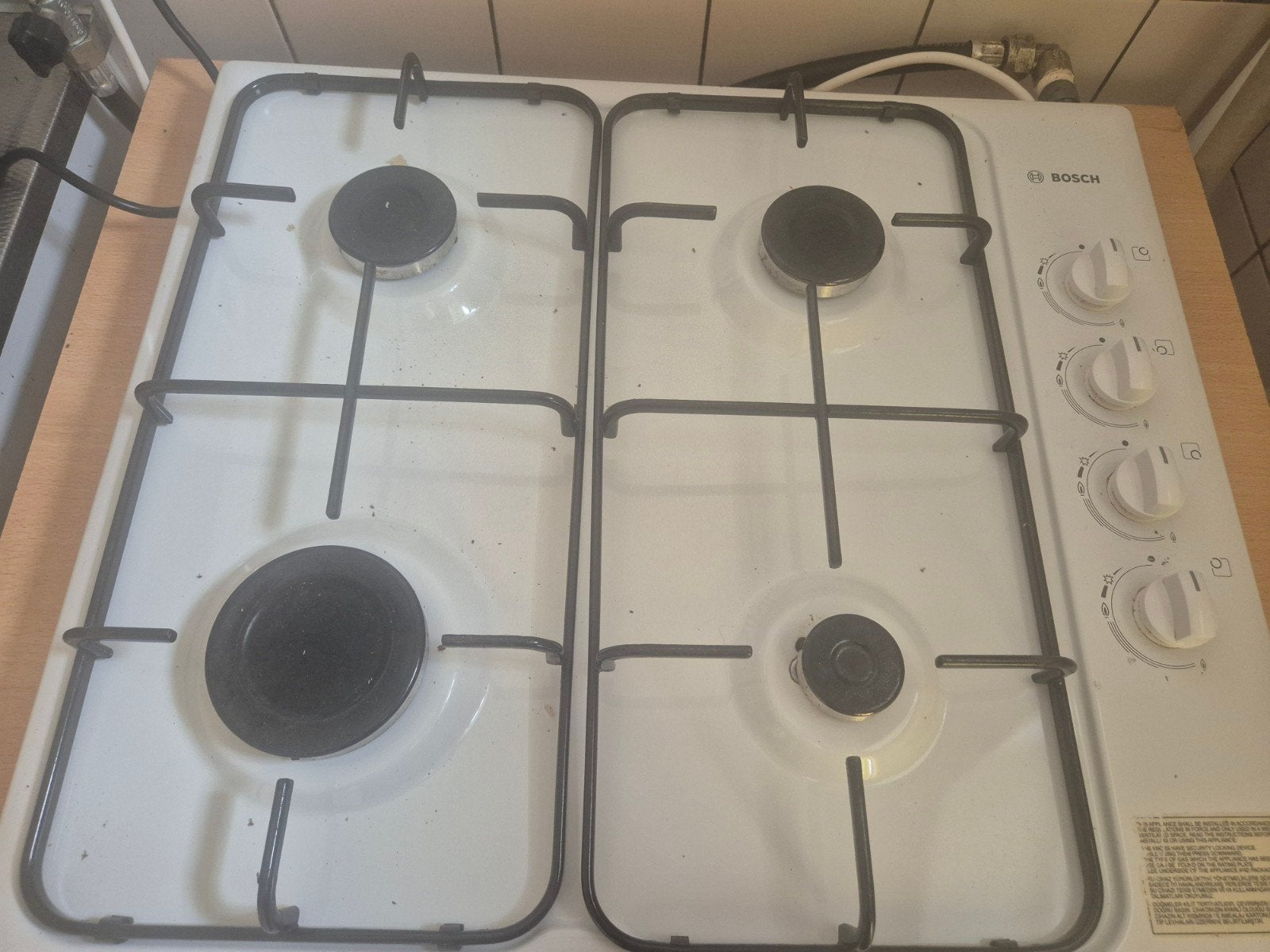 Bosch 4-pits gasstel met gasslang, Witgoed en Apparatuur, Gebruikt, 60 cm of meer, Gas, Vrijstaand
