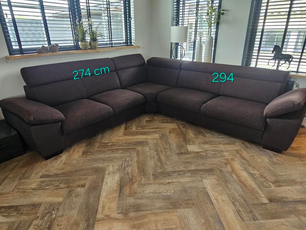 Heerlijke zittende grote bruine loungebank, Huis en Inrichting, Ophalen, Gebruikt