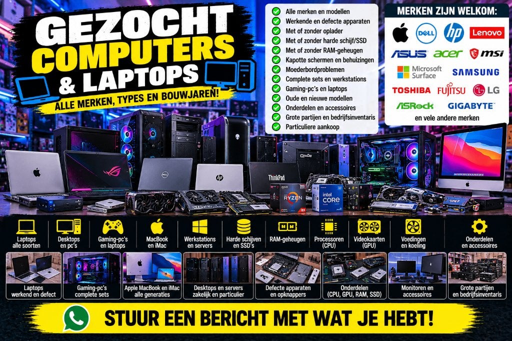 GEZOCHT COMPUTERS & LAPTOPS – Ook defect en partijen, Ophalen