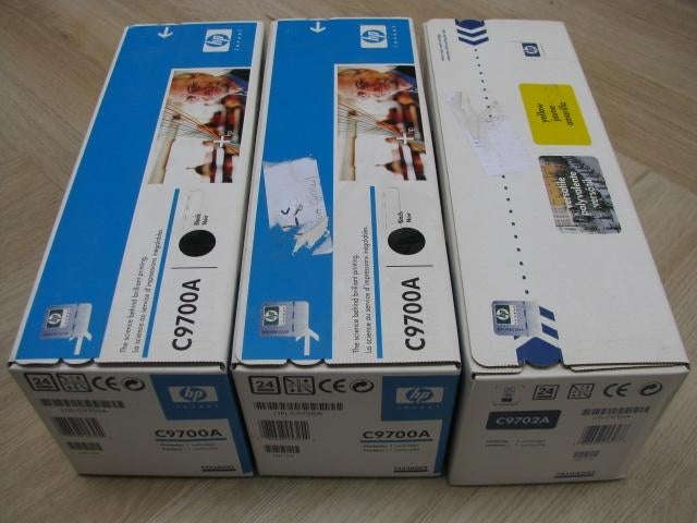 3 toners 2 x HP C9700A 1 x HP C9702A HP 121A HP 1500-2500, Ophalen of Verzenden, Nieuw, Toner, HP (ORIGINEEL)