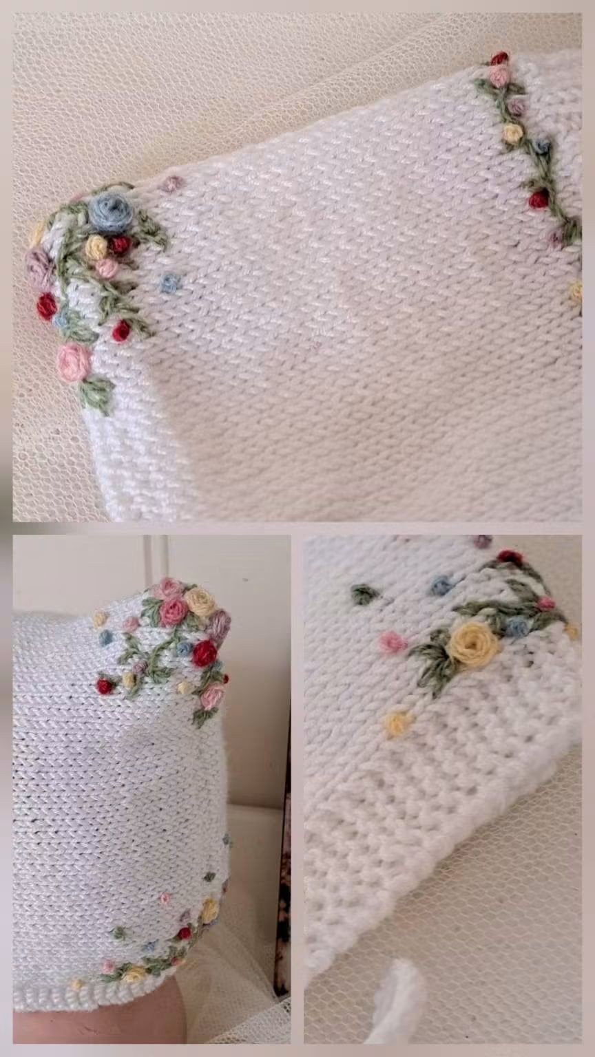 Hand gebreid Katoen Baby Pop Baby Born muts roosjes, Ophalen of Verzenden