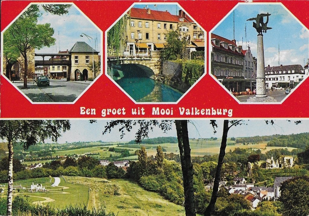 A74 gelopen ansichtkaart mooi valkenburg, Ophalen of Verzenden, 1940 tot 1960, Gelopen, Limburg