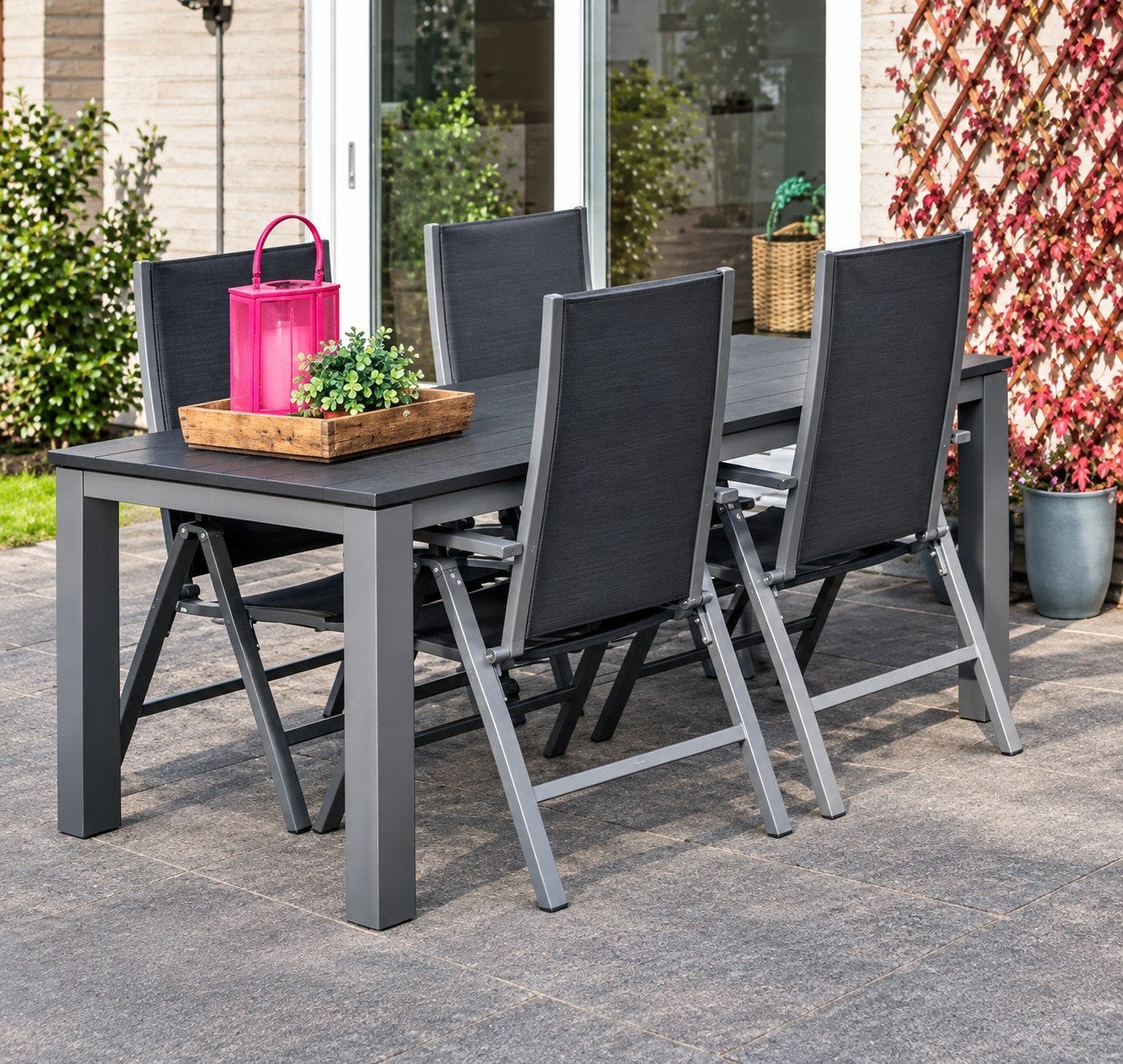 Massief tuinset PR Design met tafel en 4 stoelen, Ophalen, Gebruikt, Tuinset, Eettafel