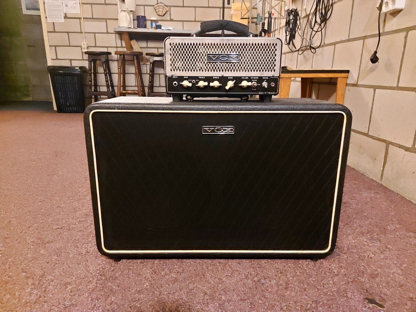 VOX Nighttrain amp en cab, Ophalen, Gebruikt, Gitaar, Minder dan 50 watt