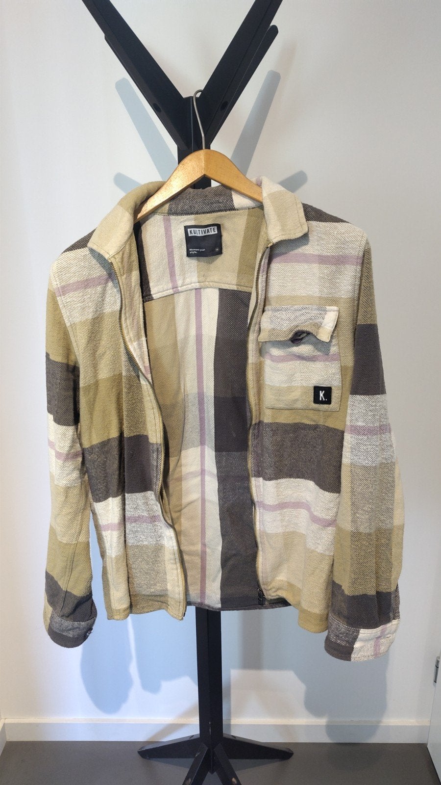 Kultivate ST Barker zomerjas/blouse met rits - 100% katoen, Maat 48/50 (M), Beige, Ophalen of Verzenden, Zo goed als nieuw