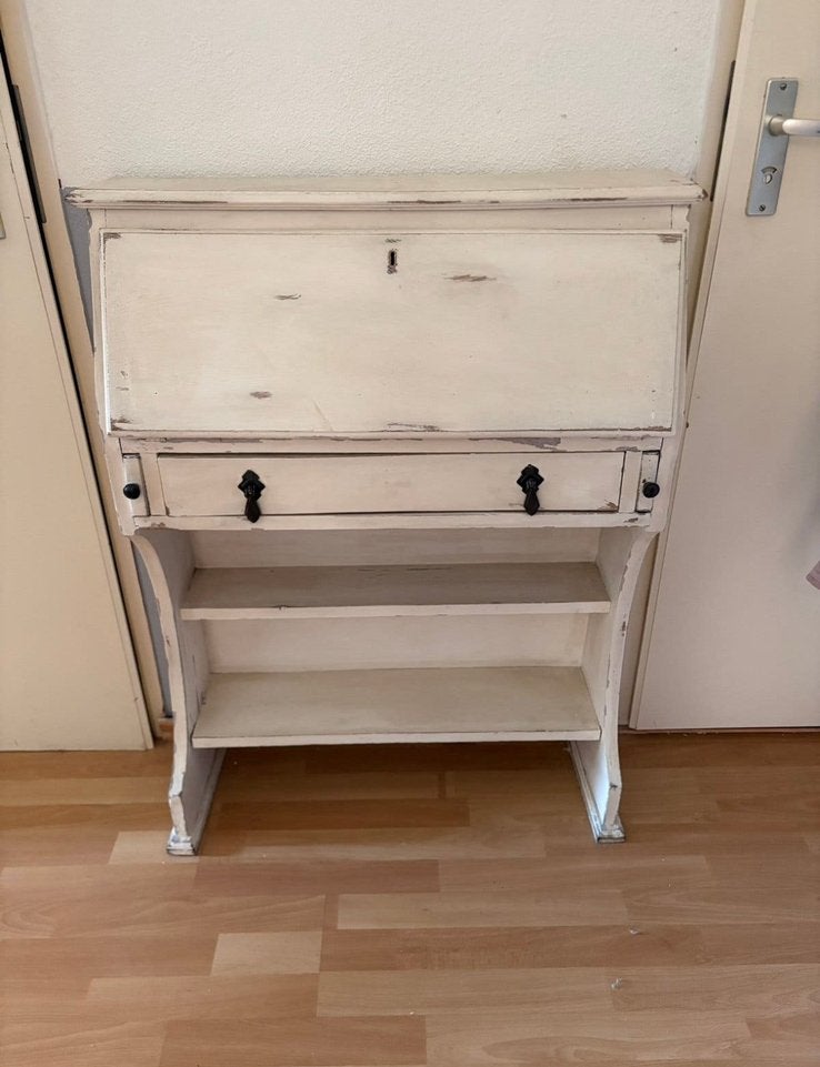 Witte houten antieke secretaire shabby look, Ophalen