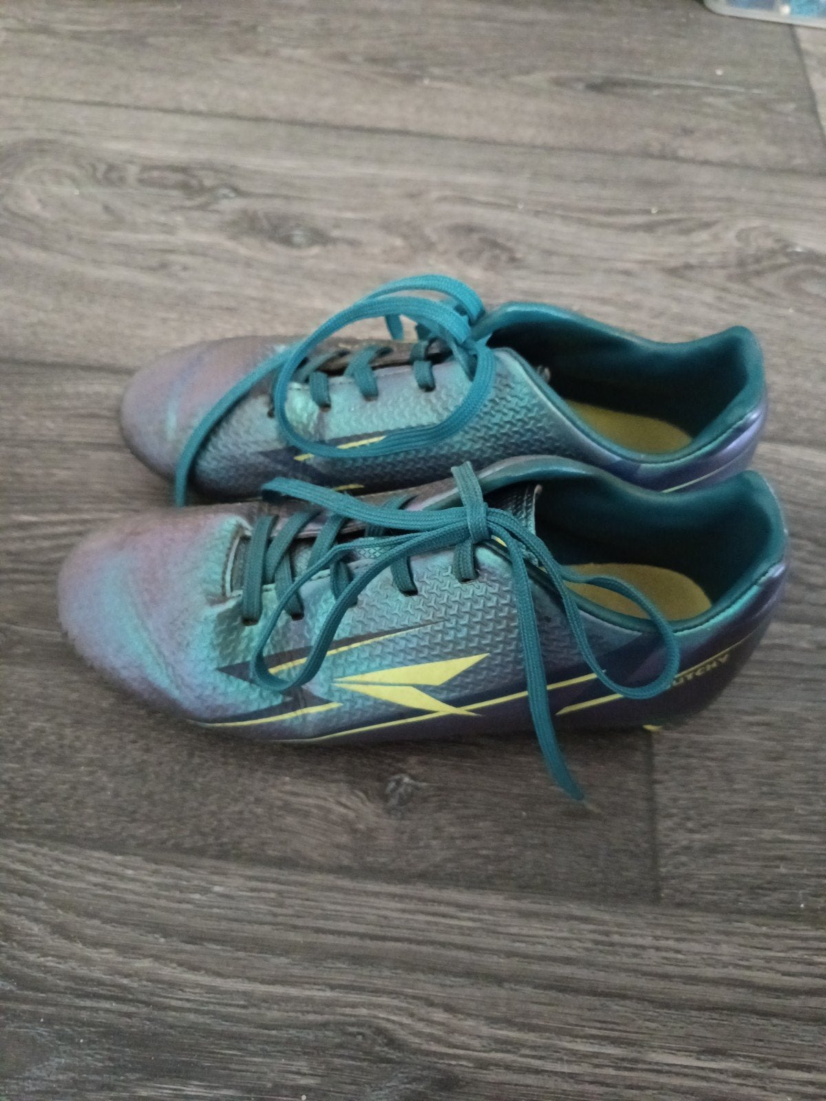 Voetbalschoenen maat 35 - Blauw/Groen, Maat XS of kleiner, Ophalen, Gebruikt, Schoenen