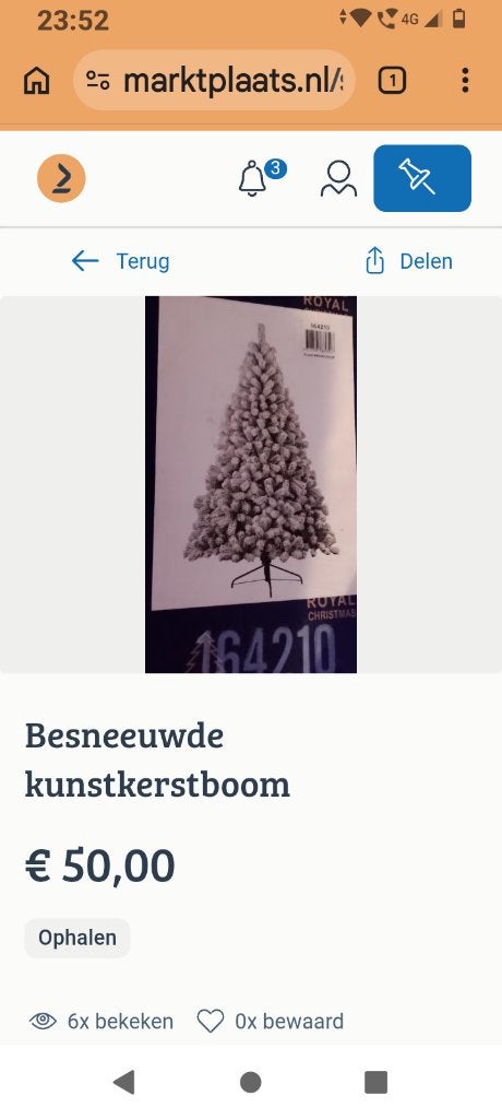 Besneeuwde kerstboom, Diversen, Ophalen, Gebruikt