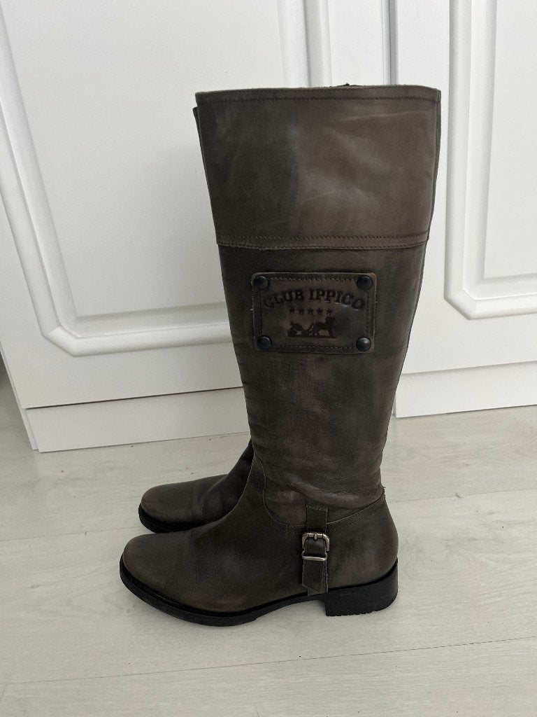 Mt 39 luzzi laarzen leer leren schoenen boots, Hoge laarzen, Bruin, Nieuw, Ophalen of Verzenden
