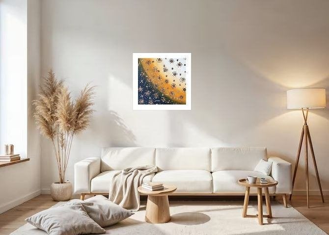 Nieuw handgeschilderd schilderij met cirkels, Ophalen of Verzenden, Ophangklaar, Acrylverf, Abstract