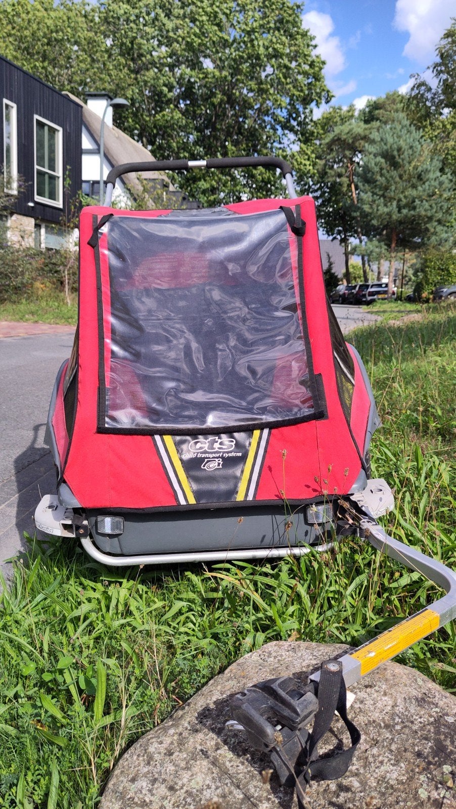 Fietskar Chariot voor 2 kinderen, Ophalen, Gebruikt, Opvouwbaar, Chariot