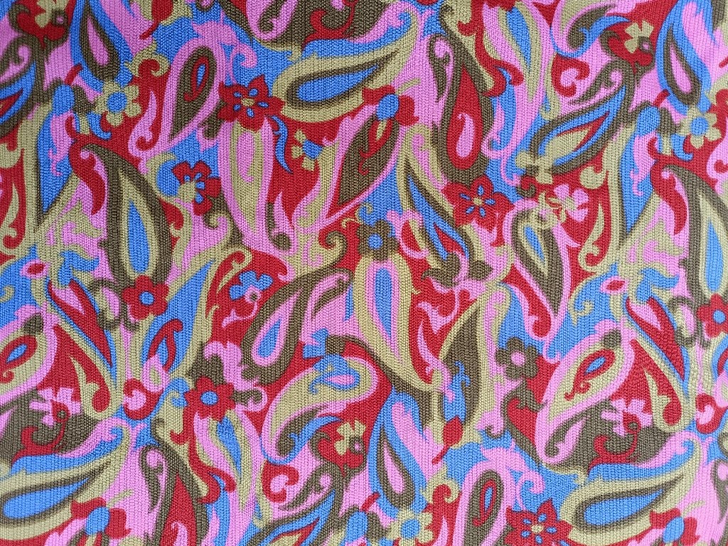 BIJNA GRATIS: Vintage roze paisley lap stof 270x88 (KLS3), Hobby en Vrije tijd, Stoffen en Lappen, Overige materialen, Ophalen of Verzenden