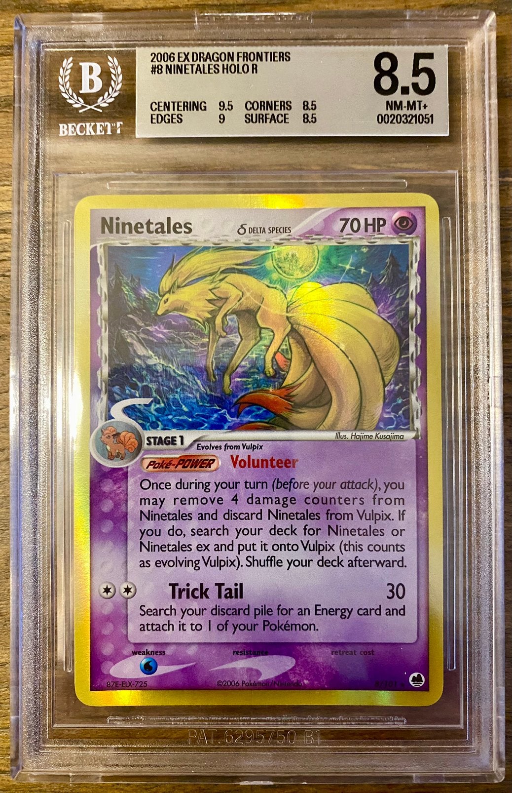 Mint Delta species Ninetales Ex Dragon Frontiers Grade 8.5, Ophalen of Verzenden, Nieuw, Losse kaart, Foil