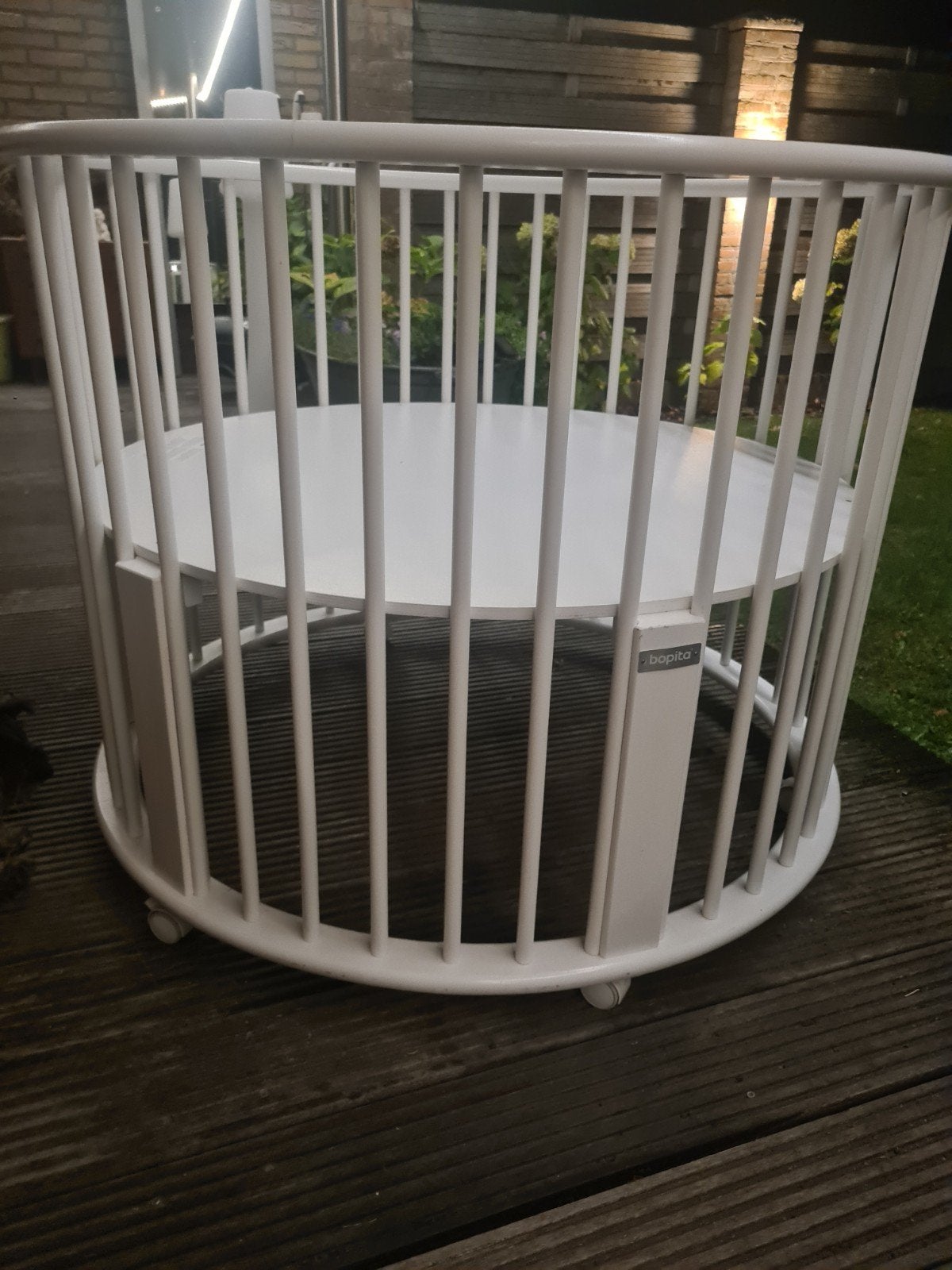 Witte ronde bopita box, Kinderen en Baby's, Ophalen, Gebruikt, Rond, In hoogte verstelbaar
