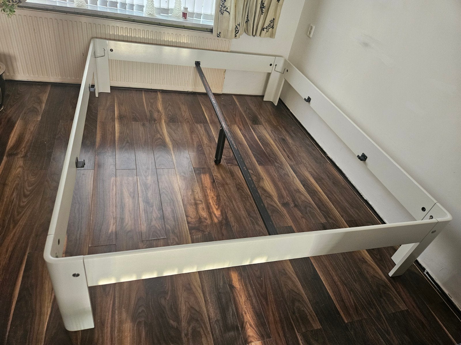 Extra lang Auping tweepersoonsbed 180x220 cm ( 48 cm hoog  ), Ophalen, Overige materialen, Gebruikt, Wit