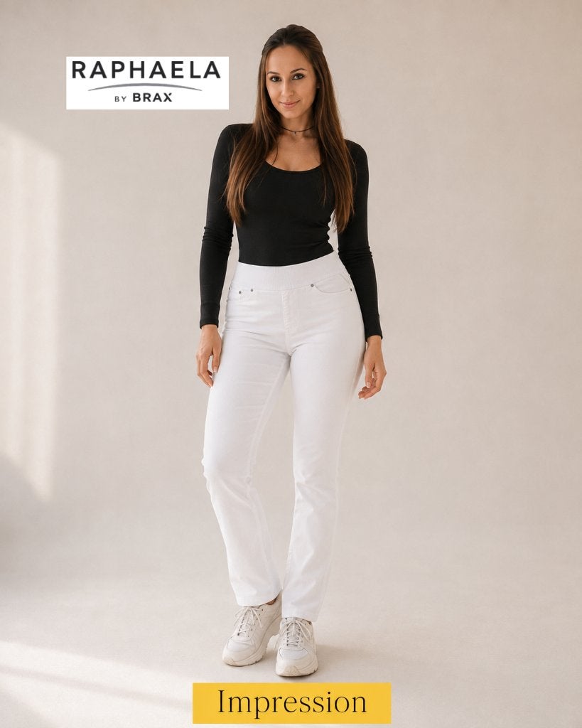 Raphaela by Brax - Pamina - stralend witte pantalon - m 44, Wit, Maat 42/44 (L), Zo goed als nieuw, Lang