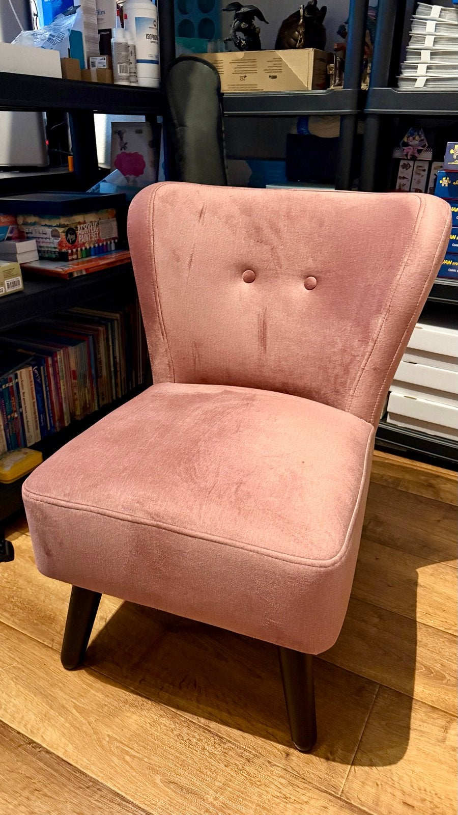 Roze fauteuil - Leenbakker, Huis en Inrichting, Ophalen, Overige kleuren, Zo goed als nieuw, Eén