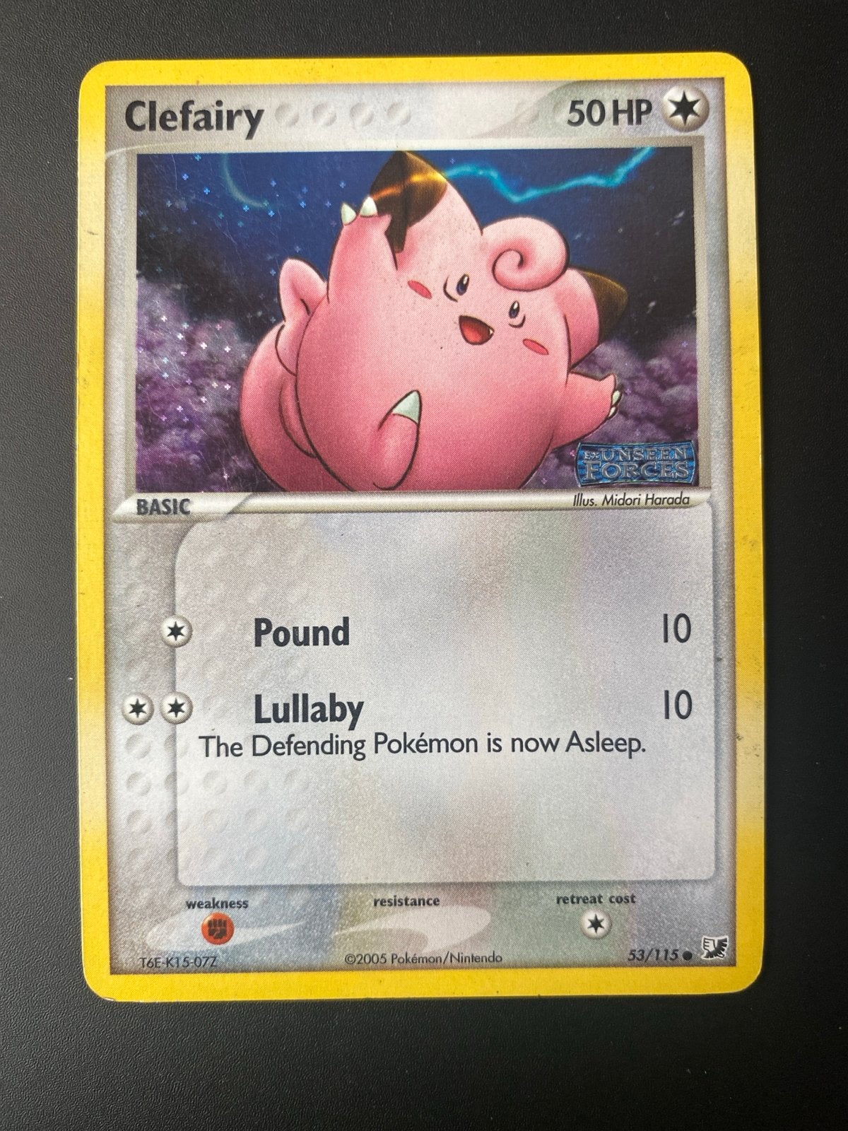 Clefairy Pokémon Kaart 53/113 - Holo - Ex Dragon Frontiers, Ophalen of Verzenden, Gebruikt, Losse kaart, Foil