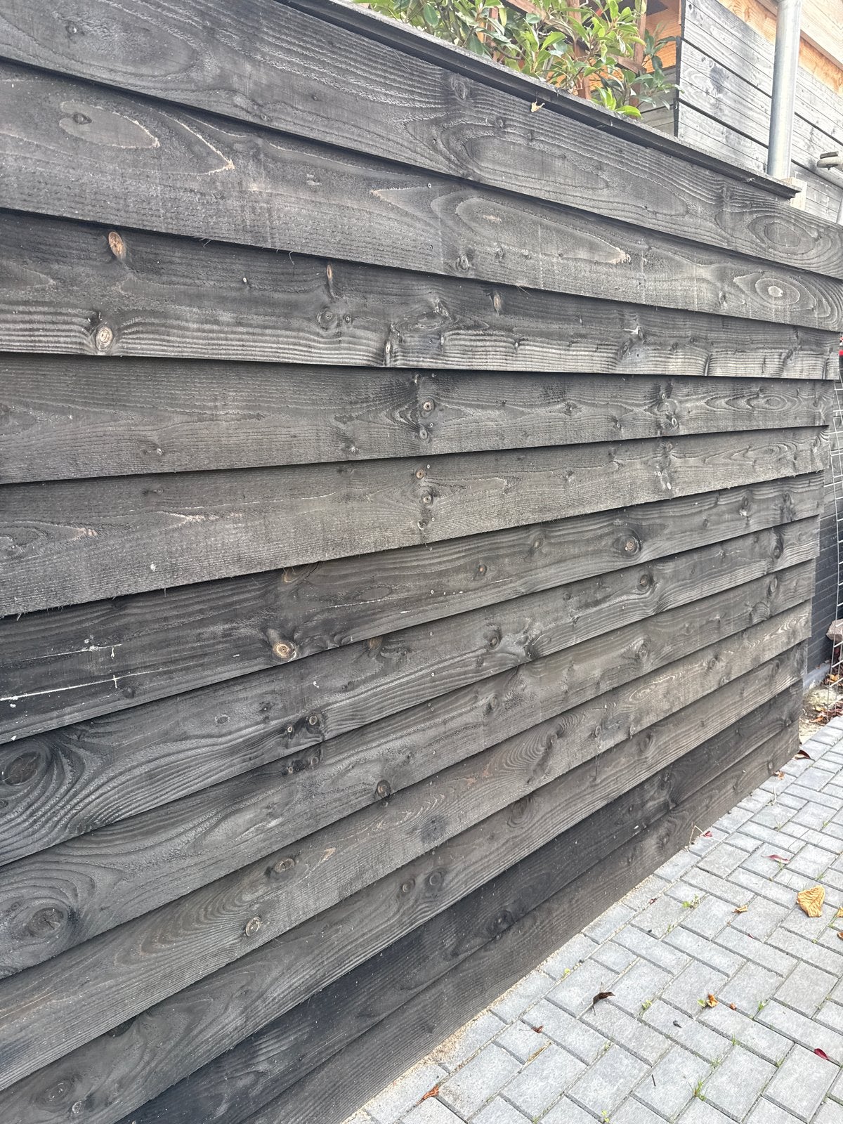 Zwarte houten schuttingdelen (Nieuw), Ophalen, 3 tot 6 meter, Hout, 1 tot 2 meter